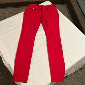 True religion red skinny jeans